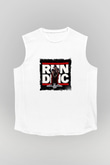 Run DMC Baskılı Unisex Beyaz Kolsuz Tişört
