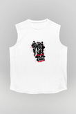 Run DMC Baskılı Unisex Beyaz Kolsuz Tişört