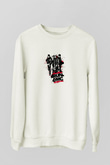 Run DMC Baskılı Unisex Beyaz Sweatshirt