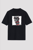 Run DMC Baskılı Unisex Oversize Siyah Tişört