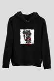Run DMC Baskılı Unisex Siyah Hoodie