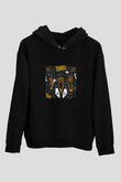 Run DMC Baskılı Unisex Siyah Hoodie