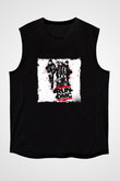 Run DMC Baskılı Unisex Siyah Kolsuz Tişört