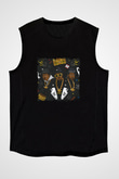 Run DMC Baskılı Unisex Siyah Kolsuz Tişört