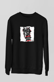 Run DMC Baskılı Unisex Siyah Sweatshirt