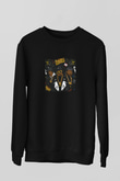 Run DMC Baskılı Unisex Siyah Sweatshirt