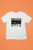 Running Wild Baskılı Beyaz Unisex Beyaz Çocuk Tişört - Tshirt