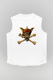 Running Wild Baskılı Beyaz Unisex Kolsuz Tişört - Tshirt