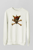 Running Wild Baskılı Beyaz Unisex Sweatshirt