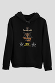 Running Wild Baskılı Unisex Siyah Kapüşonlu Sweatshirt