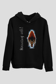 Running Wild Baskılı Unisex Siyah Kapüşonlu Sweatshirt