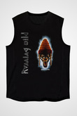 Running Wild Baskılı Unisex Siyah Kolsuz Tişört - Tshirt