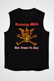 Running Wild Baskılı Unisex Siyah Kolsuz Tişört - Tshirt