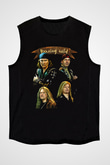 Running Wild Baskılı Unisex Siyah Kolsuz Tişört - Tshirt