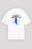 Rüzgar Sörfü Baskılı Unisex Beyaz Oversize Tişört - Tshirt