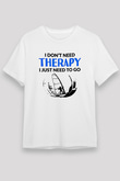 Rüzgar Sörfü Baskılı Unisex Beyaz Tişört - Tshirt