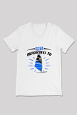Rüzgar Sörfü Baskılı Unisex V Yaka Tişört - Tshirt