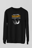 Rüzgar Sörfü - Windsurf Baskılı Unisex Siyah Sweatshirt