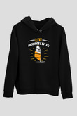 Rüzgar Sörfü - Windsurf Baskılı Unisex Siyah Kapüşonlu Sweatshirt
