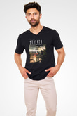 S.T.A.L.K.E.R. Siyah Unisex V Yaka Tişört