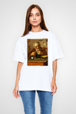 Saatçi Beyaz Unisex Oversize Tişört T-Shirt