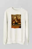 Saatçi Beyaz Unisex Sweatshirt