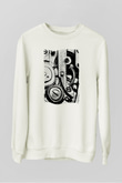 Saatçi Beyaz Unisex Sweatshirt
