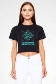 Saatçi Siyah  Crop Top Tişört