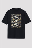 Saatçi Siyah Unisex Oversize Tişört T-Shirt
