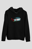 Sahrawi Bayrağı Baskılı Unisex Siyah Kapüşonlu Sweatshirt