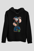 Sailor Mass Murderer Temel Reis Baskılı Siyah Unisex Hoodie