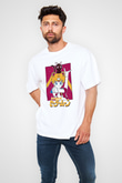Sailor Moon Baskılı Beyaz Unisex Oversize Tişört - Tshirt