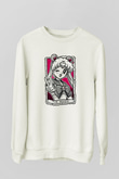 Sailor Moon Baskılı Beyaz Unisex Sweatshirt