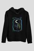 Sailor Moon Baskılı Unisex Siyah Hoodie