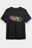 Sailor Moon Baskılı Unisex Siyah Tişört - Tshirt