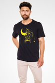 Sailor Moon Baskılı Unisex Siyah Tişört - Tshirt
