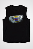 Saint Barthelemy Bayrağı Baskılı Unisex Siyah Kolsuz Tişört