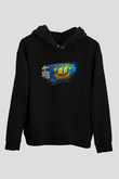 Saint Pierre ve Miquelon Bayrağı Baskılı Unisex Siyah Kapüşonlu Sweatshirt