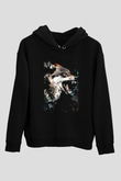Saldırgan KurtSiyah  Unisex Hoodie