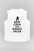 Salsa Beyaz Unisex Kolsuz Tişört