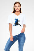 Salsa Beyaz Unisex V Yaka Tişört T-Shirt