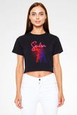 Salsa Siyah  Crop Top Tişört