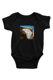 Salvador Dali Baskılı Unisex Siyah Bebek Body - Zıbın