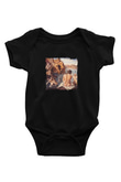 Salvador Dali Baskılı Unisex Siyah Bebek Body - Zıbın