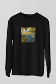 Salvador Dali Baskılı Unisex Siyah Sweatshirt