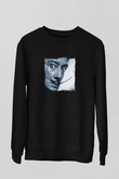 Salvador Dali Baskılı Unisex Siyah Sweatshirt