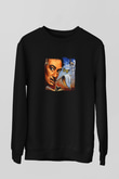 Salvador Dali Baskılı Unisex Siyah Sweatshirt