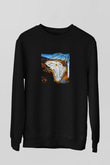 Salvador Dali Baskılı Unisex Siyah Sweatshirt