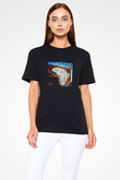 Salvador Dali Baskılı Unisex Siyah Tişört
