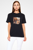 Salvador Dali Baskılı Unisex Siyah Tişört